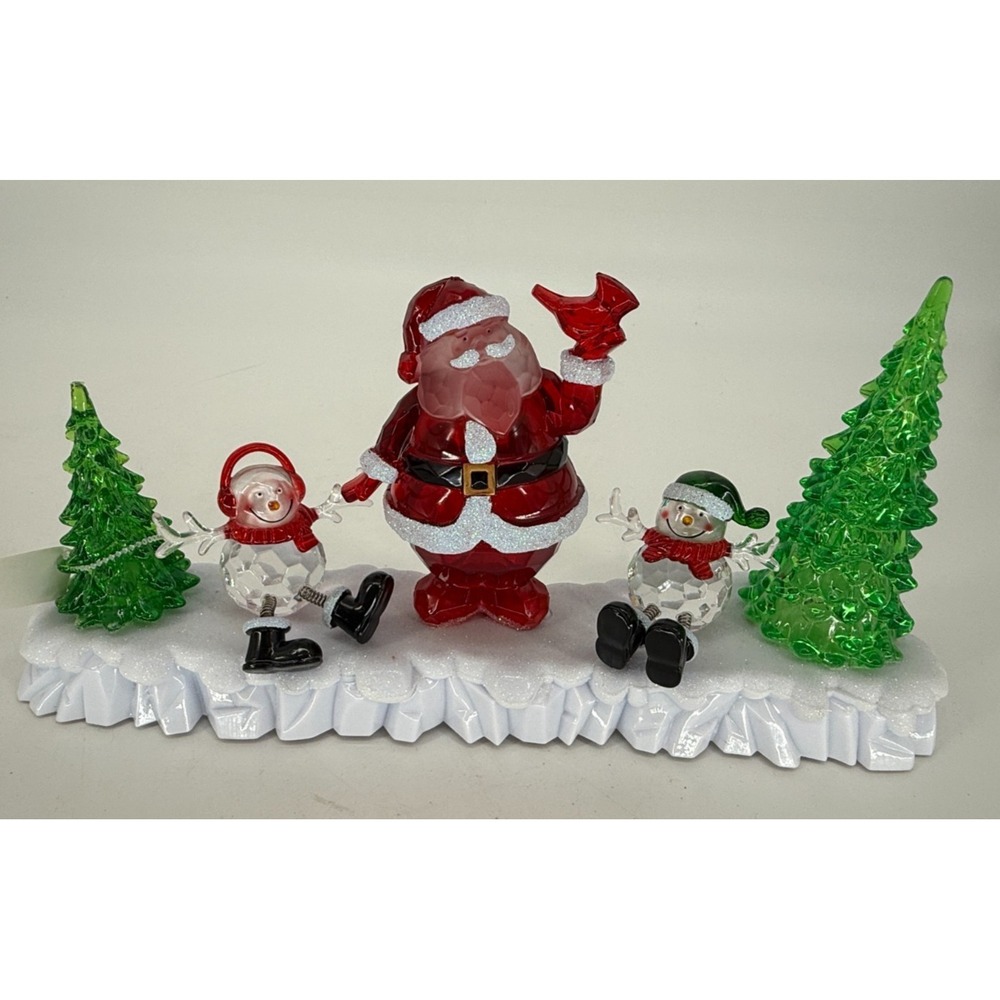 Ganz Light‎ Up Christmas Santa Snowman Acrylic Village Decor 15"